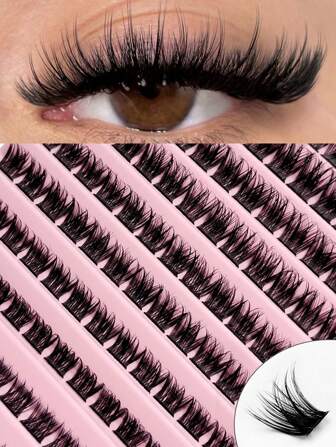 Rikuaild 120 PCS Dramatic Eyelashes Bundles Crossed Natural Soft Faux Mink Individual Fluffy DIY Clusters Lashes Segmented Eyelash Extensions Makeuplash Clusters,Eyelash Clusters,Individual Eyelashes,Lashes,Fake Lashes