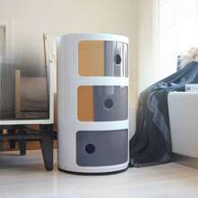 LIVINGANDHOME Living And Home Cylindrical Multi-Tiered Plastic Storage Drawer Unit - 彩色 - 查看 7