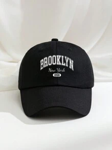 1pc BROOKLYN New York 1898 Boné de beisebol impresso, chapéu de golfe ajustável respirável para mulheres e homens, aba curva da moda Y2K para casal - imprimir - Ver 3