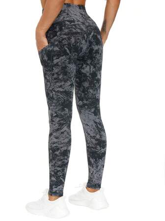 Sommersports Damen Hoch Taillierte Dehnbare Lässige Yoga Hose Mit Taschen Bauchformer Training Lauf Yoga Unterteil Hose Geeignet Für Lässigen Sport Trainingskleidung Herbst/Winter