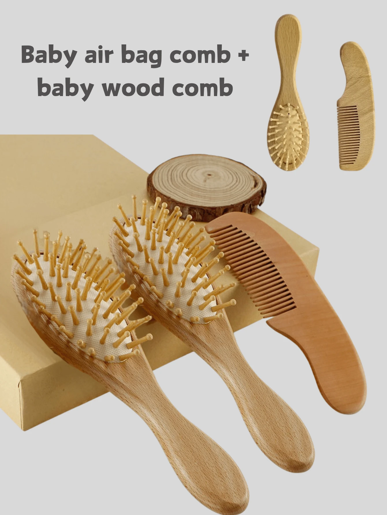 Custom Carved Personalized Baby Brush Baby Gift Set Made Of Natural