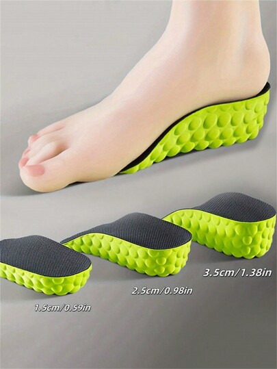 1pair Unisex Invisible Comfortable Non-Fatiguing Insole, High-Elastic Shock-Absorbing 3/4 Insole For Sports Shoes, Casual Shoes, Low-Top Sneakers, High-Top Boots For Women Men Sneakers Shoes, Casual Shoes