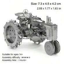 3D Stereoscopic Glue-Free Assembly Model DIY Metallic Puzzle - Excavator, Crane, Tractor, Construction Vehicle - Desktop Decoration, Christmas Gift, Birthday Gift!
