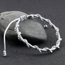 1 chiếc vòng tay thắt nút Skylark đỏ trắng xanh cổ điển thủ công có thể điều chỉnh cho nam nữ tình bạn thời trang trang sức đeo tay quà tặng - Nhiều màu - Xem 4