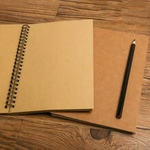 Spiral Sketchbook Blank Notebook 50 Sheets Kraft Paper Hardcover For Students Graffiti Painting School Stationery Supplies
