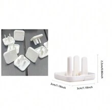 10/15个美国标准2孔/3孔电源插座盖，绝缘保护盖，防触电，婴儿/儿童防护 - 白色 - 查看 2