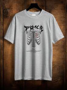 T-Shirt ShirtSkeleton Rock Punk Boxing Emo Ref 2098 VEST NERD - Grey - View 1