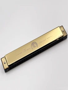 1 件 24 孔 C 调半音阶口琴，不锈钢盖板，非常适合学生、初学者、成人、专业表演。完美的圣诞节或。 - 彩色 - 查看 3