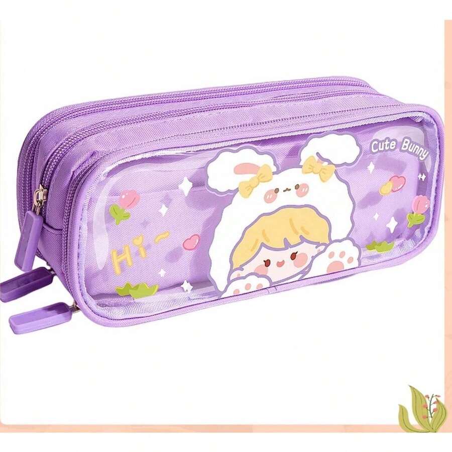 Cute Pencil Case Transparent Pouch For Boys And Girls Mode en ligne SHEIN FRANCE