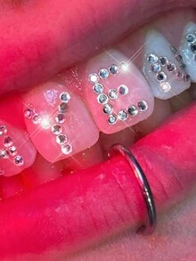 120pcs Self-Adhesive Tooth Gems Kit, Shiny Crystal Teeth Jewelry Decor, Removable & Easy To Install, Fashionable Bling Accessories For DIY, Suitable For Halloween, Y2K, Goth, Hip-Hop Styles, Comes With Tools - Tooth Gem Kit - View 9