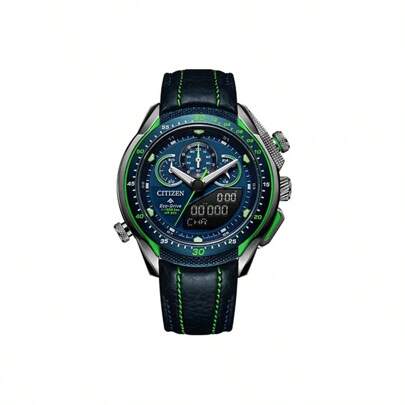 Series Promaster Series Three Eyes Diving Photo Energy Quartz Movement Cowhide Strap Japanese And Korean Watch Men's Watch Blue Dial JW0148-12L