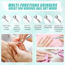35000RPM 电动指甲钻专业修甲机指甲打磨机套装指甲钻头便携式美甲沙龙抛光机设备 - 紫色 - 查看 6