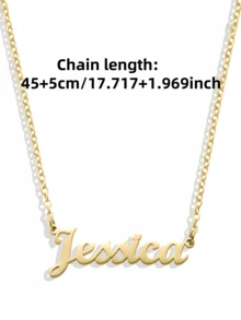 1 chiếc vòng cổ chữ cỏ bằng thép không gỉ cổ điển màu vàng nhiều kiểu dáng tùy chỉnh cho nam và vòng cổ xương đòn cho nữ, vòng cổ tên tùy chỉnh, quà tặng độc đáo cho vợ, trang sức bãi biển mùa hè Halloween Giáng sinh - Nhiều màu - Xem 3