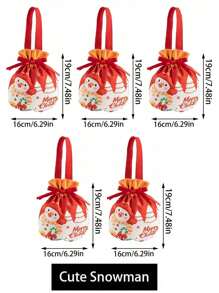 1 pieza/5 piezas/10 piezas Bolsas de regalo de Navidad, Bolsa de regalos de Papá Noel, Bolso de muñeco de nieve navideño, bolsas de Apple para regalo en Nochebuena, Empaque de frutas navideñas, Regalos para dulces, Recuerdos decorativos