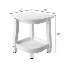 1 Pc Square Plastic Wood Storage Bench, Indoor Waterproof Storage Bench, Bathroom Bench With Storage Space, Suitable For Storage Items, Large Size - 白色 - 查看 3