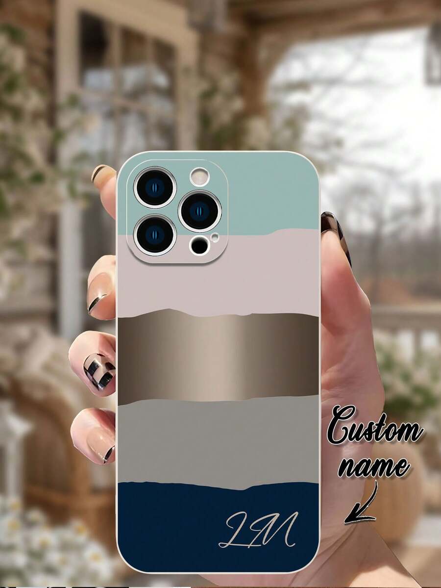 1 pieza Funda personalizada para teléfono, compatible con y , a prueba de golpes, resistente a los arañazos, con TPU suave antihuellas que cubre completamente el teléfono, diseño perfecto como regalo personal, para pareja, familia o amigos, para aniversarios - Caqui - Ver 1