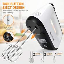 1pc 400W Electric Hand Mixer, 6 Speed Settings With Turbo Function, Includes Storage Case, Perfect For Whipping Cream Or Beating Eggs - EU F Type Plug(220-240V) - View 4