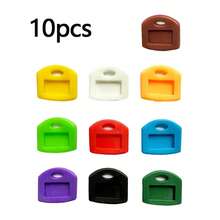 10个彩色硅胶钥匙识别器，多色钥匙收纳器，10种不同颜色，方便钥匙识别，适合家庭和办公室使用。