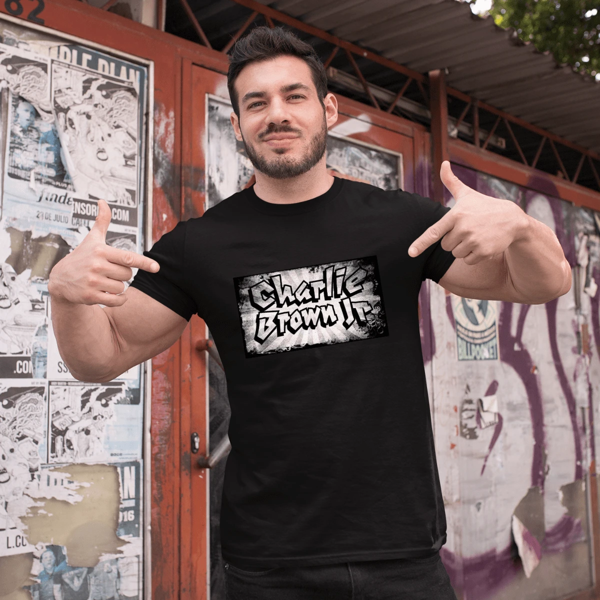 Charlie Brow Jr Men's Or Women's T-Shirt C115 - màu đen - Xem 1