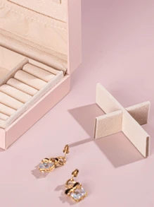 PU Jewelry Box, Casual Daily Jewelry Storage Box - Square - View 4