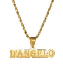 1PC Women's Custom Name Stainless Steel Necklace, Letter Plated Jewelry, Rotating Chain, Pendant, Jewelry Gift, 2024, Customizable Name Simple Daily Style, Products Include Gift Boxes, Valentine's Day Gifts, Birthday Gifts, Mother's Day Gifts, Daily Gifts Valentines
