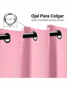 1 Panel Cortina Blackout Cancelación de Ruido y Aislamiento Térmico (135 X 228 Cm) Cortina Opaca, Tersa y Elegante 100% Poliéster, Tela Impermeable, Cancelacion De Ruido, Para Sala de Estar, Recámara, Ventanas - Rosa Roja - Ver 5
