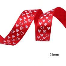 5 码/卷烫印丝带 XO 红唇情人节花束领带婚礼丝带爱心车，适用于婚礼装饰、DIY 花束、圣诞礼物 - 彩色 - 查看 9