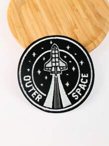 6 件装黑色宇航员图案布贴，DIY 熨烫/缝制贴花配件 - 黑色 - 查看 5