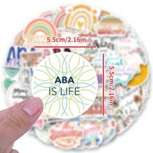 60 件 ABA 贴纸美观乙烯基贴纸高品质贴纸贴花剪贴簿、日记、笔记本电脑、保险杠、滑板、水瓶、电脑、手机贴纸可以为您的生活带来很多乐趣，是成人和儿童的完美礼物 - 彩色 - 查看 2