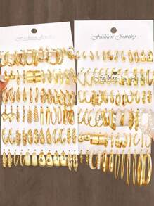 Set de 12/36/48 piezas de aretes aro con flores en espiral asimétricas y perlas falsas, para mujer, como regalo/uso diario para San Valentín, mamá, madre, Día de la Madre