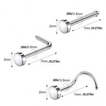 ADYJELY 6 chiếc khuyên mũi 20g 2mm G23 Titanlum không gây dị ứng cho mũi phẳng dành cho nam nữ ﻿Đeo khuyên sụn mạ vàng 18K Hoa tai hình conch Tragus Đinh tán hình chữ L màu đen Khuyên mũi hình xoắn ốc Trang sức xỏ khuyên mũi dễ thương - N078 - Xem 2