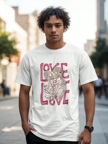 T-Shirt Love Skull Rock Love Emo Punk Ref 2107 NERD VEST - trắng - Xem 3