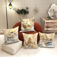 Vỏ gối trang trí Giáng sinh màu vàng, Quà tặng Giáng sinh Xe trượt tuyết Cây thông Noel Quả bóng Giáng sinh Vỏ gối trang trí, Thích hợp cho Phòng khách Phòng Sân trong Trang trí Ghế sofa, Giáng sinh - Nhiều màu - Xem 9