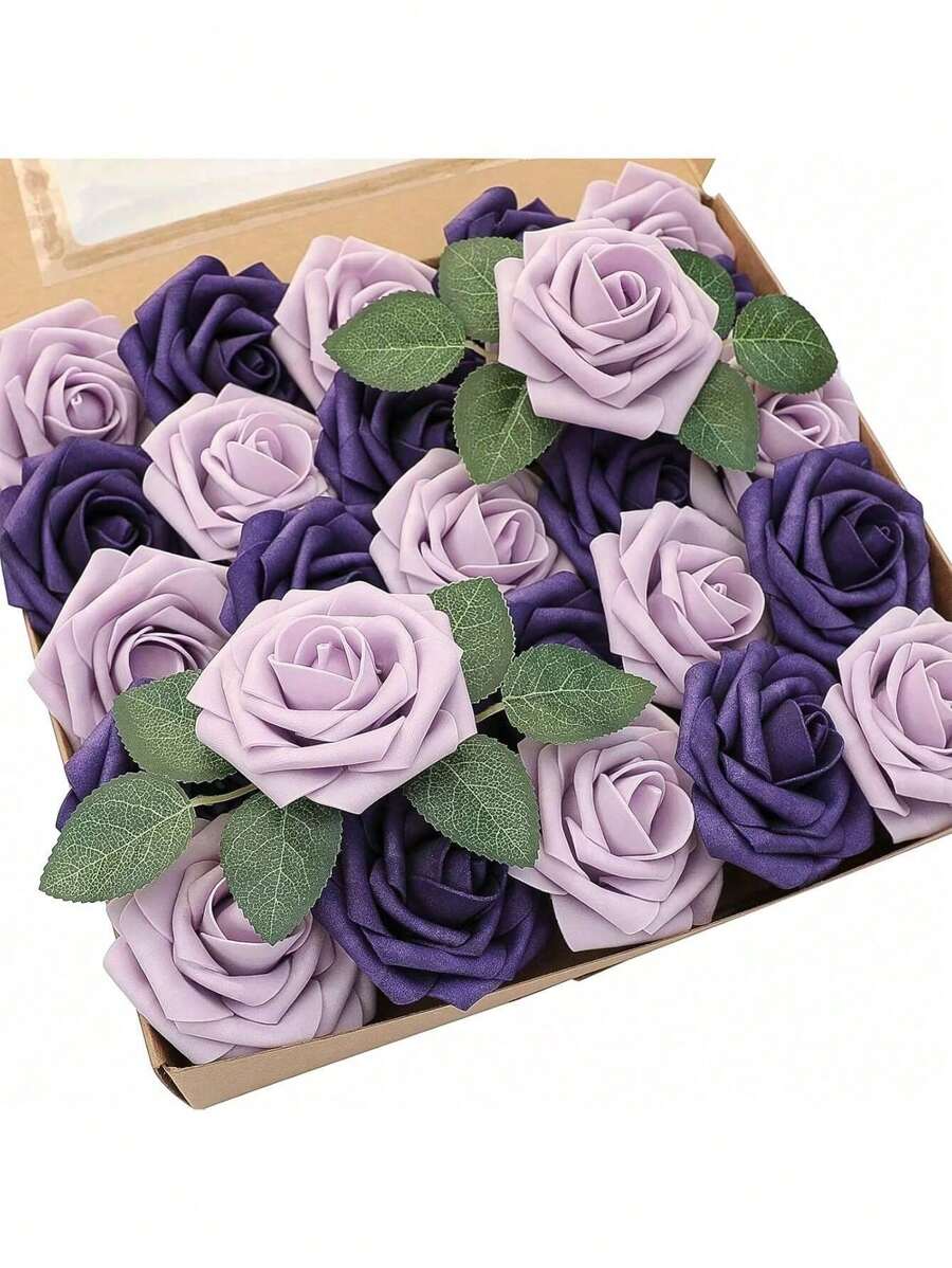 Real Looking Foam Fake Roses With Stems For DIY Wedding Bouquets Bridal Shower Centerpieces Floral Arrangements Party Tables Home Decorations(No Box, Packaged In OPP Bag), Valentine Day, Gift - Multicolor - View 1
