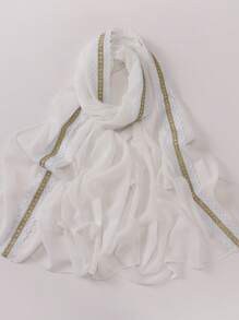 Nuovo arrivo Sciarpa ricamata a mano in perle e chiffon, hijab , copricapo per Medio Oriente e Africa