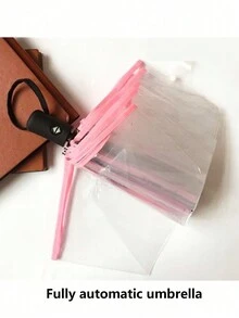 1 pieza Paraguas plegable transparente de PVC con 8 varillas reforzadas, paraguas plegable para fotografía al aire libre y viajes, artículo esencial de viaje, accesorios de viaje, accesorios para automóvil, accesorios al aire libre, estuche para avión, artículos útiles, artículos esenciales de verano, accesorios de oficina - Multicolor - Ver 17