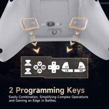 Controlador inalámbrico para juegos PC y multiplataforma EasySMX X15 2.4G con vibración, botón de fuego, joysticks y gatillos Hall, iluminación RGB - Sin derivas del joystick, sin zona muerta - Funciona para PC, PS3, Windows, Android, Steam y Switch - Blanco - Ver 4