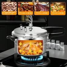 BriSunshine 5.3 Quart Pressure Cooker, 10 Psi Induction Compatible Pressure Canner W/Multiple Pressure Control & Protection, Canning Rack Included - Silver - View 4