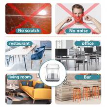 16/32 piezas Protectores cuadrados para las patas de las sillas, almohadillas de fieltro de silicona para cubrir las patas de muebles para pisos de madera dura - Gris transparente - Ver 5