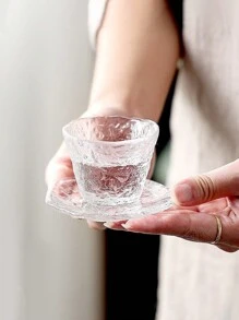 1 pièce/5 pièces Assiette en verre dépoli style INS Plat à collation à la maison, Plat à sauce, dessert, pâtisserie, Plateau de table de nuit, Rangement pour bijoux pour boucles d'oreilles, colliers et bagues Cadeau de Noël, Fournitures scolaires