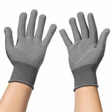 2双薄款黑色工作手套防滑透气尼龙防护手套适用于家庭花园、户外全指手套骑行手套钓鱼手套，适合骑自行车、骑摩托车和滑雪，冬季暖手器 - 彩色 - 查看 4