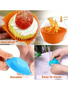 12片/50片装硅胶便当盒分隔板，午餐盒分隔器套装，带食物标签，学校午餐盒配件，学校派对用品