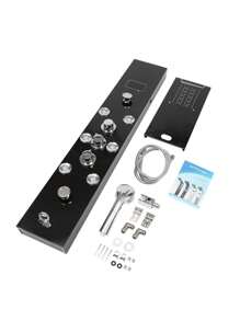 SHZICMY LED Rainfall Head Hand Shower Panel Tower System Bathrooms Waterfall Jets Faucet