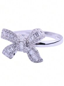 时尚蝴蝶结时尚戒指 适合女孩 情侣 爱情派对礼物 珠宝 批量销售 Moonso R5461 情人节、妈妈、母亲、母亲节、礼物 - 銀色 - 查看 7