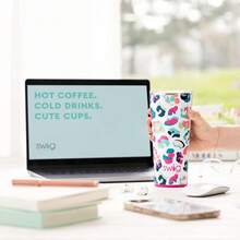 Swig Life 22oz Insulated Tumbler, Travel Coffee Tumbler With Lid, Cup Holder Friendly Travel Coffee Mug, Stainless Steel , 22 Oz Tumbler, Reusable Insulated Coffee Mug With Lid (Confetti) - màu đen - Xem 5