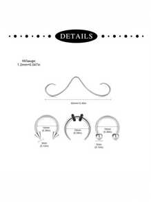 AVYRING 4Pcs Stainless Steel 16G Nose Rings For Women Hip Hop Punk Mustache Septum Fashion Non-Piercing Body Jewelry