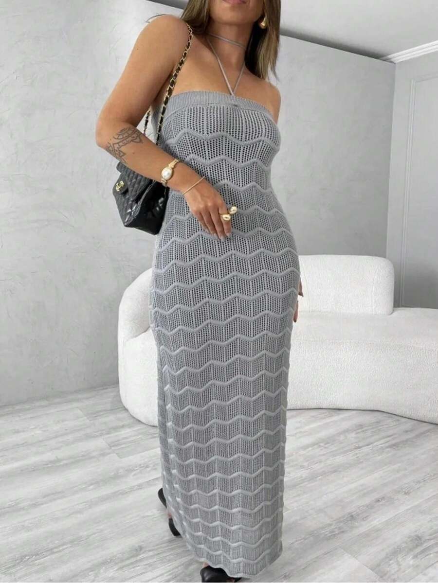 LOSAN KNITTED DRESS - 灰色 - 查看 1