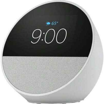  Amazon ECHOSPOTWH Echo Spot 2024 Smart Alarm With Alexa - Glacier White