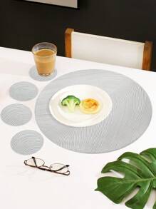 1-8 bucăți Șervețe de loc rotunde, minimaliste din PVC, lavabile, ușor de curățat, ștergeți, anti-alunecare, rezistente la căldură, covorașe de masă, design cu inimi minunate, șefuri de loc elegante, decor de masă, covorașe de bucătărie, decorațiuni de nuntă de sărbători - Multicolor - Vizualizare 5