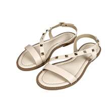 Women's Flat Sandals Buckle Spikes Comfort Modern Style Attitude - Tắt W - Xem 2